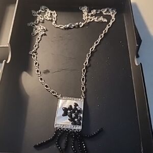 Elegant Silver and Black Necklace